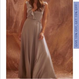 Tansy Satin Charmeuse Maxi Dress (size 4)